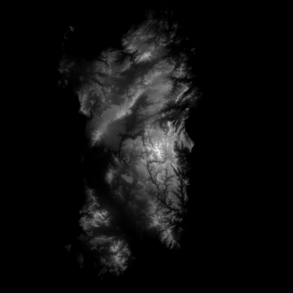 Sardinia heightmap